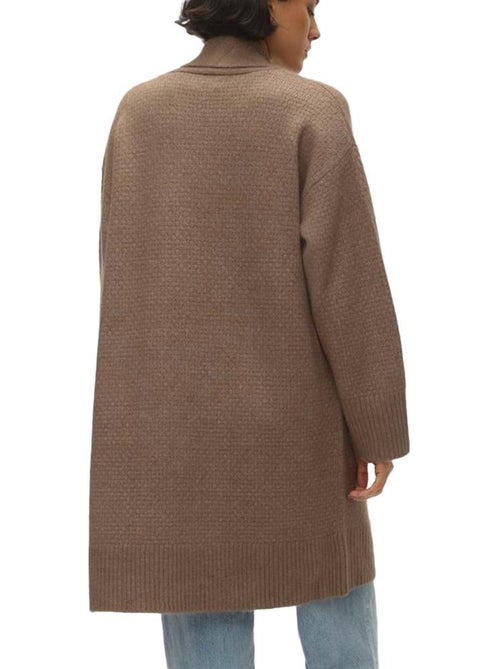 Colete Comprido Castanho Vero Moda Heidi para Mulher - Kiabi Colete Comprido Castanho Vero Moda Heidi para Mulher - Kiabi