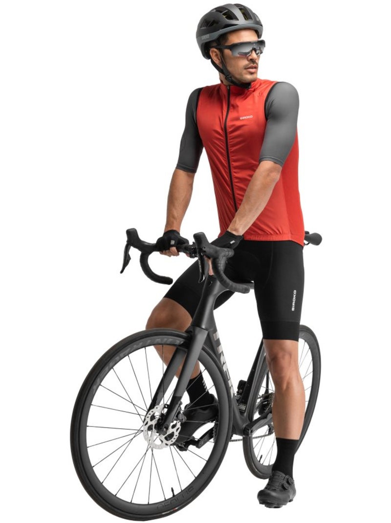 Colete corta-vento de ciclismo para homem Vermelho - Kiabi