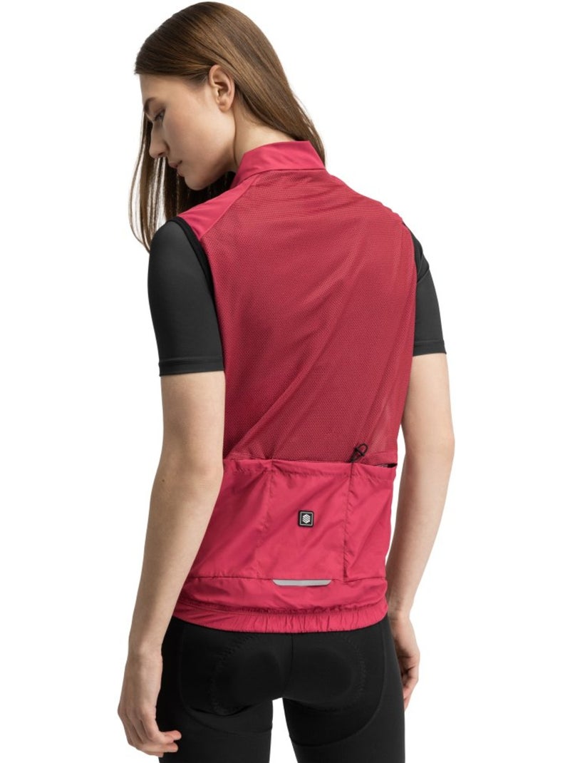 Colete corta-vento de ciclismo para mulher Vermelho - Kiabi