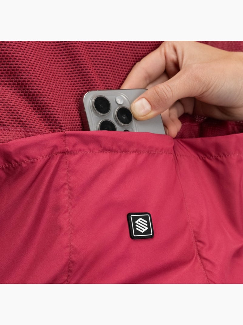 Colete corta-vento de ciclismo para mulher Vermelho - Kiabi