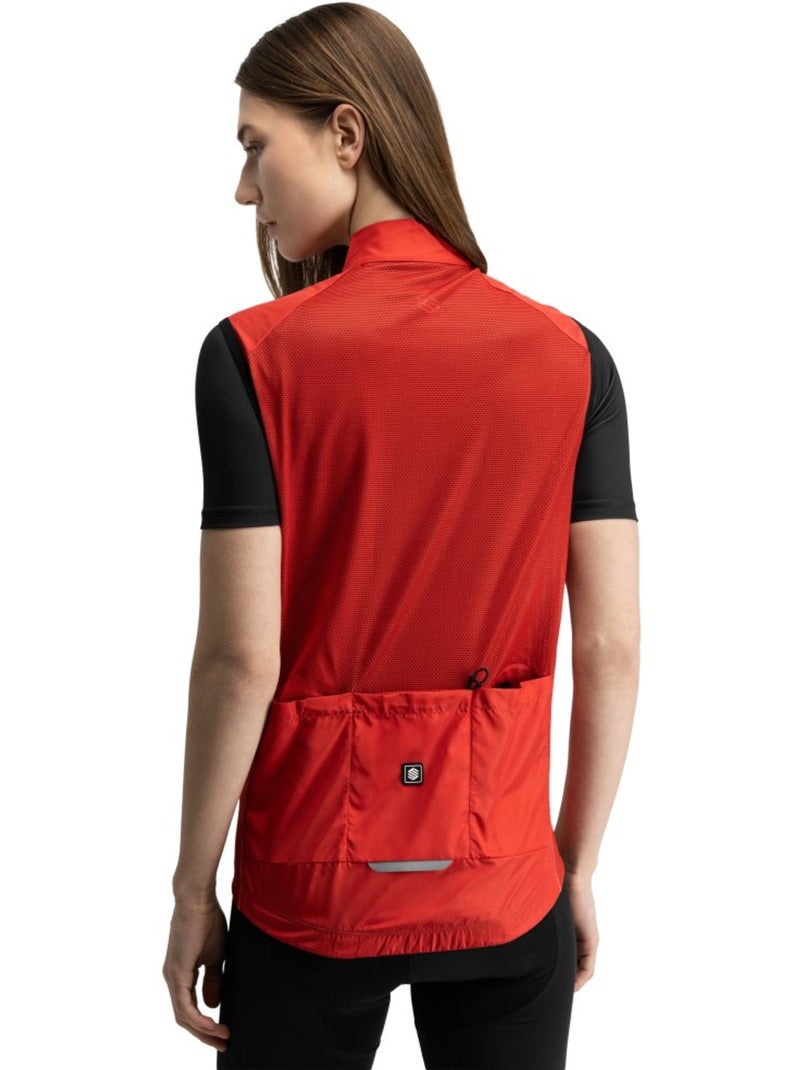 Colete corta-vento de ciclismo para mulher Vermelho - Kiabi