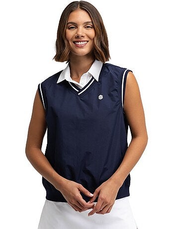 Colete corta-vento de golfe para mulher