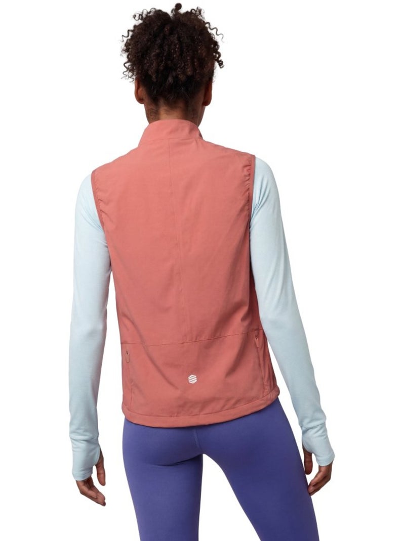 Colete corta-vento leve trail running mulher Laranja - Kiabi