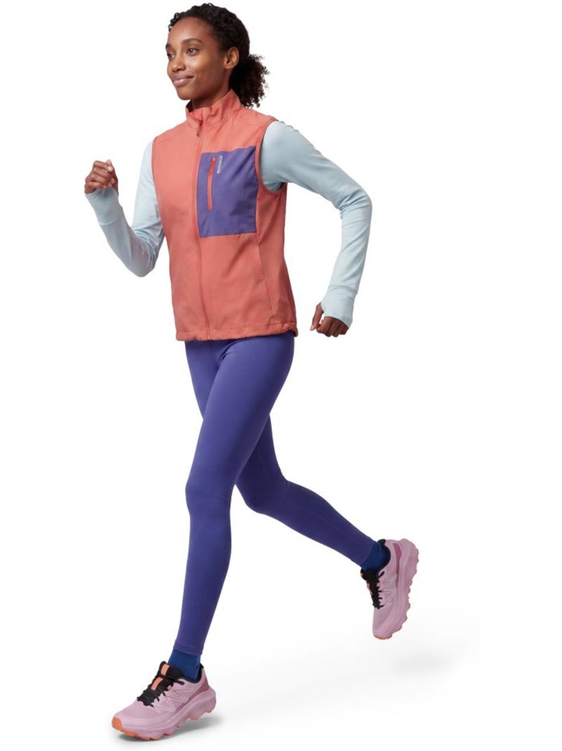 Colete corta-vento leve trail running mulher Laranja - Kiabi