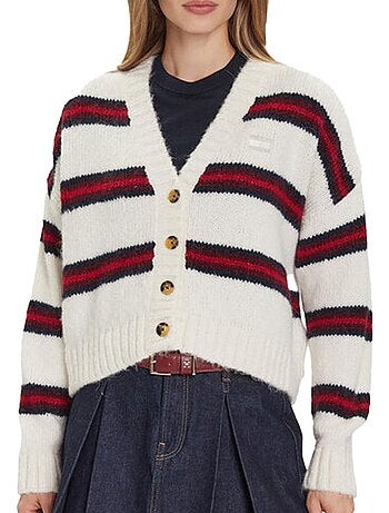 Colete Creme de Mulher com Riscas Tommy Hilfiger Tjw Badge Stripe