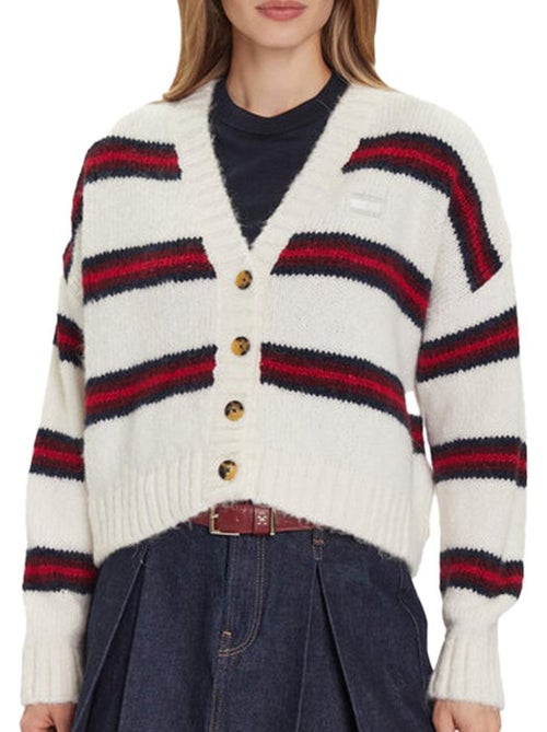 Colete Creme de Mulher com Riscas Tommy Hilfiger Tjw Badge Stripe - Kiabi