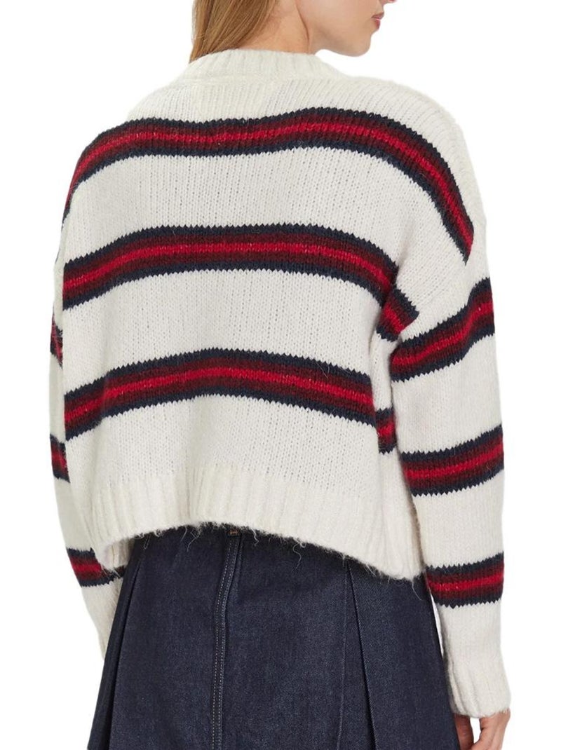 Colete Creme de Mulher com Riscas Tommy Hilfiger Tjw Badge Stripe Ecru - Kiabi