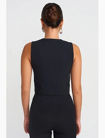 Colete cropped de crepe de mulher dilvin