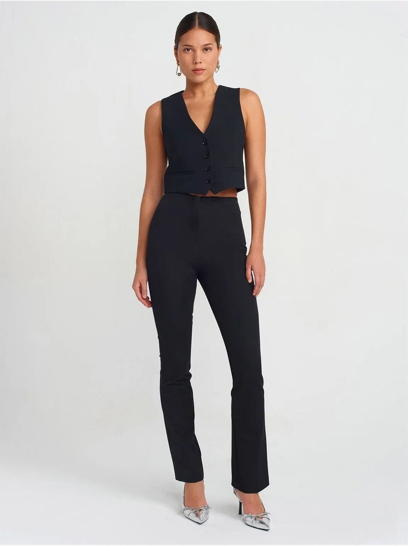 Colete cropped de crepe de mulher dilvin Preto - Kiabi