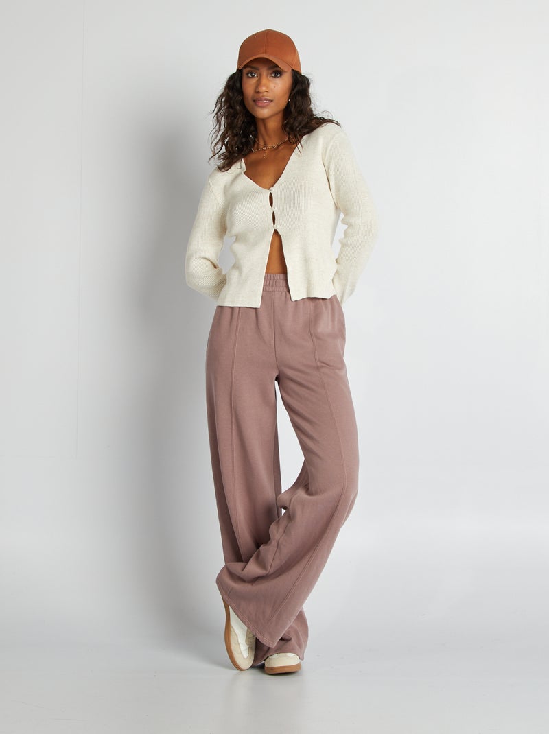 Colete cropped em malha nervurada BEGE - Kiabi