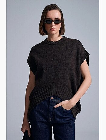 Colete de camisola de malha canelada oversized dilvin