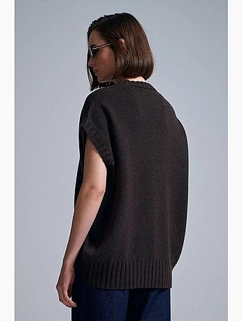 Colete de camisola de malha canelada oversized dilvin