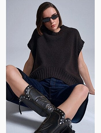 Colete de camisola de malha canelada oversized dilvin