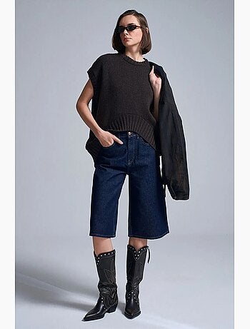 Colete de camisola de malha canelada oversized dilvin