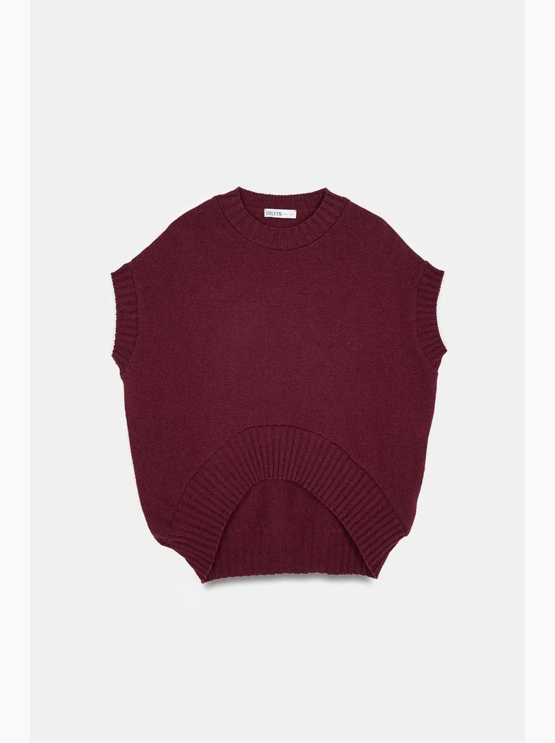 Colete de camisola de malha canelada oversized dilvin Vermelho bordô - Kiabi