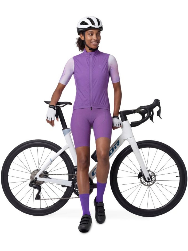 Colete de ciclismo corta-vento ultraleve mulher Roxo - Kiabi