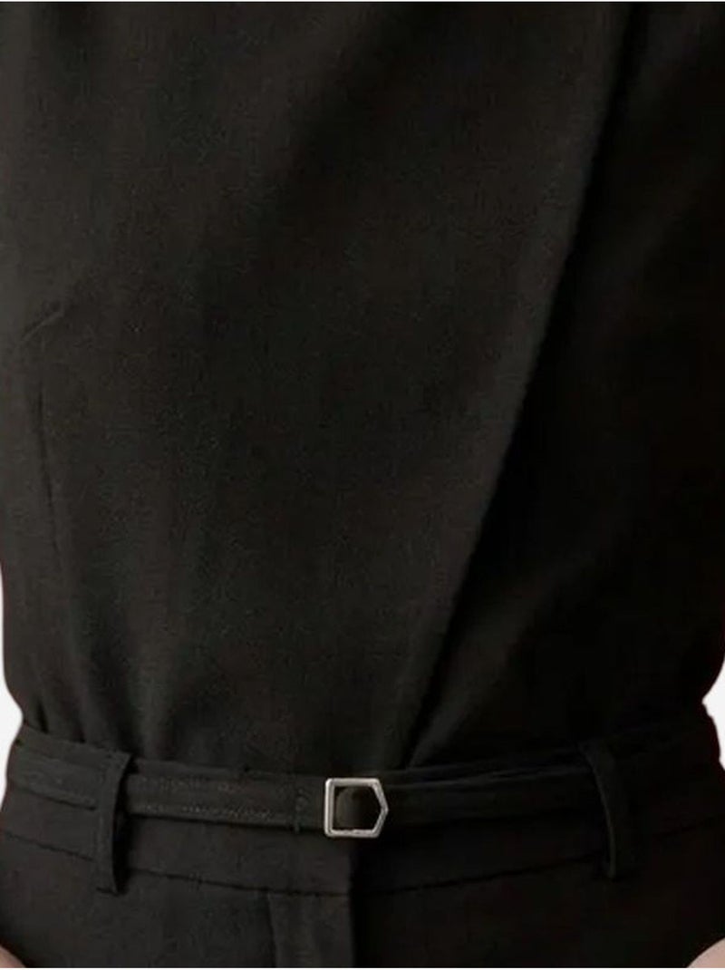 Colete de crepe com cinto my fashion Preto - Kiabi