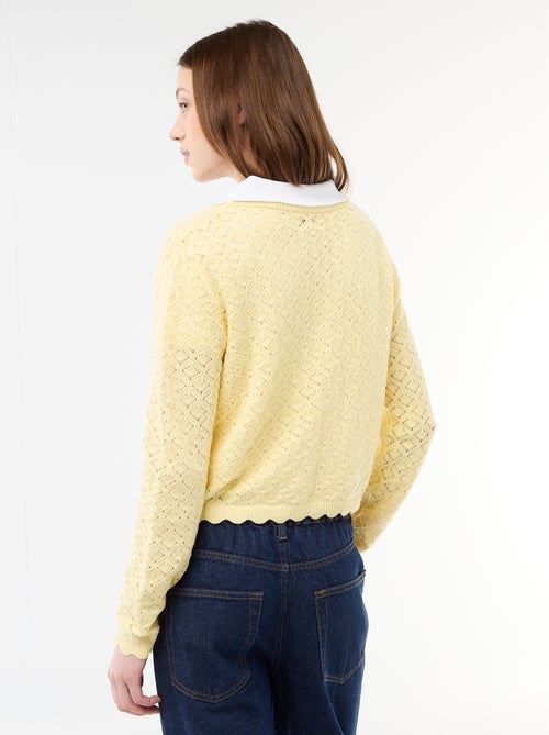 Colete de crochê com amarração festonado - Kiabi