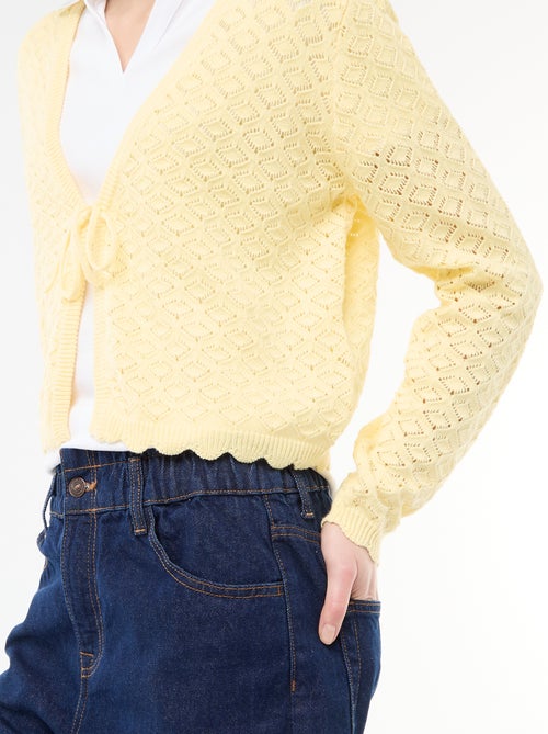 Colete de crochê com amarração festonado - Kiabi