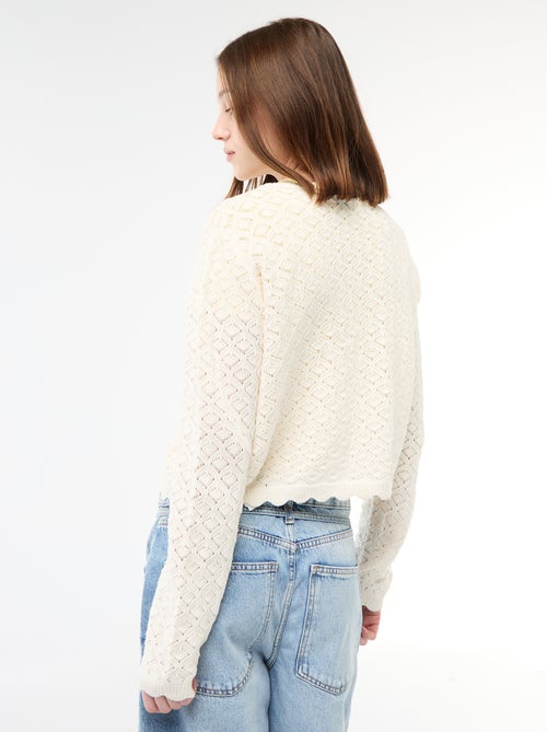 Colete de crochê com amarração festonado - Kiabi