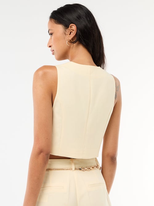 Colete de fato com abertura abotoada assimétrica - Kiabi