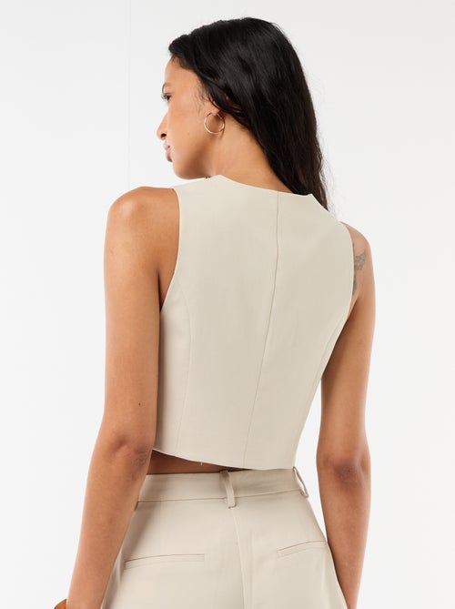 Colete de fato com abertura abotoada assimétrica - Kiabi