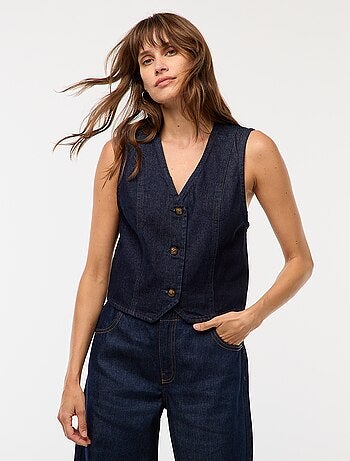 Colete de fato em ganga