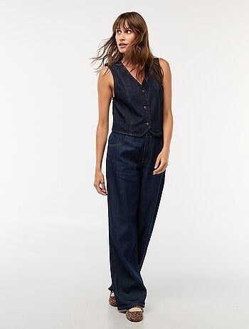 Colete de fato em ganga