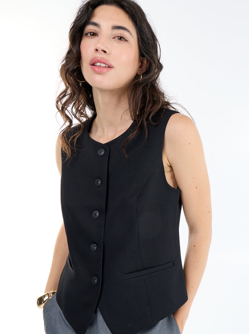 Colete de fato liso Preto - Kiabi