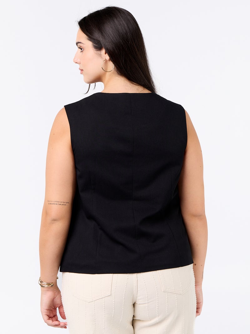 Colete de fato liso sem mangas Preto - Kiabi