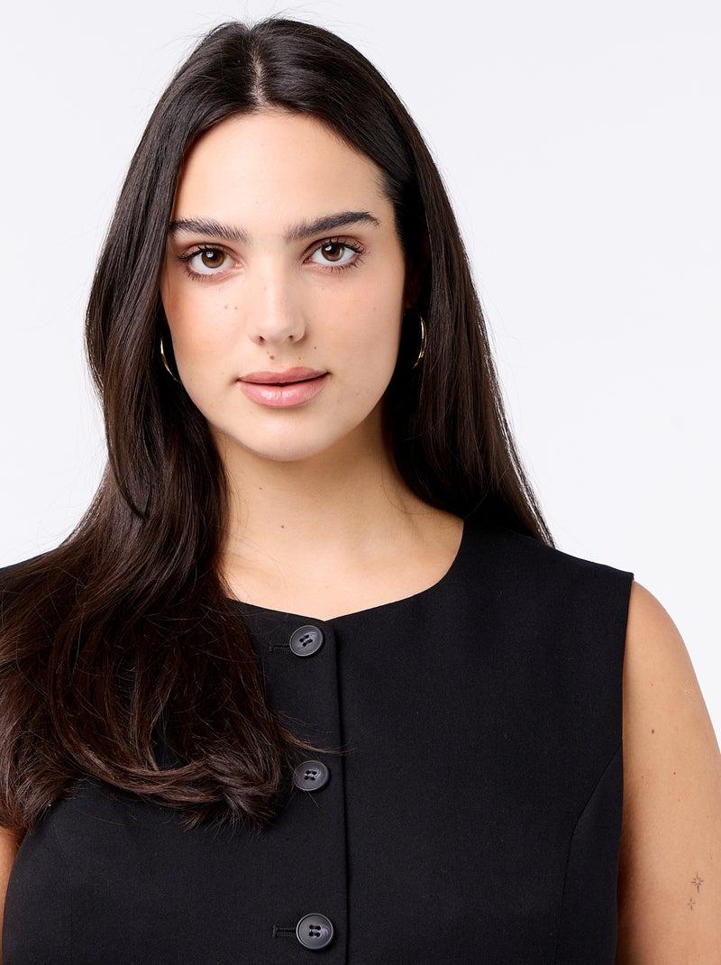 Colete de fato liso sem mangas Preto - Kiabi