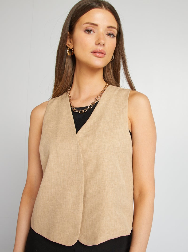 Colete de fato sem mangas BEGE - Kiabi