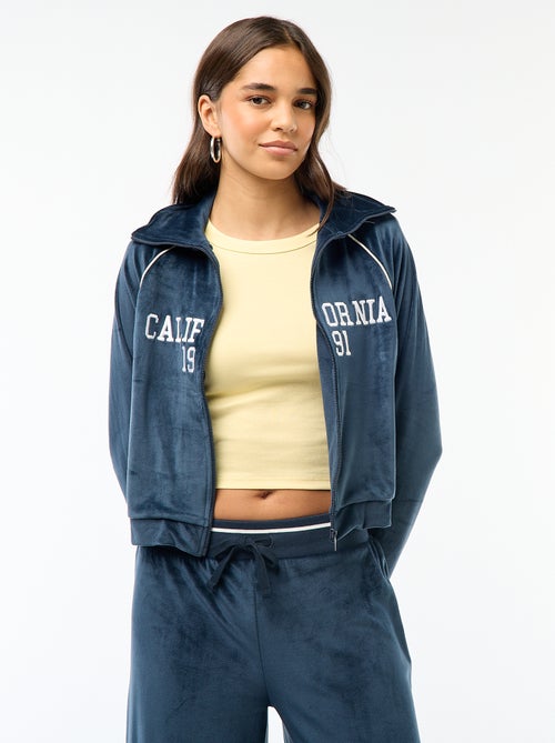 Colete de gola alta em veludo - Kiabi