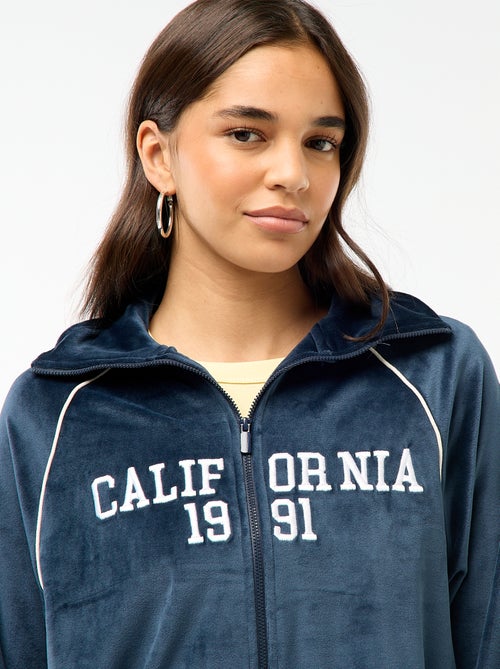 Colete de gola alta em veludo - Kiabi