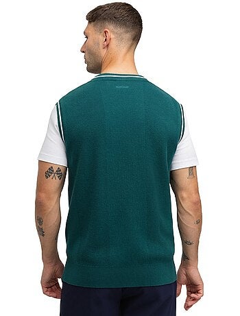Colete de golfe de malha com decote em v para homem