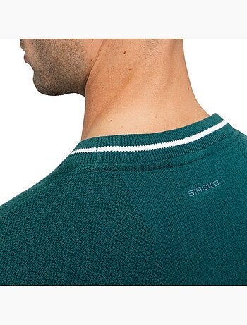 Colete de golfe de malha com decote em v para homem