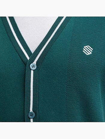 Colete de golfe de malha com decote em v para homem