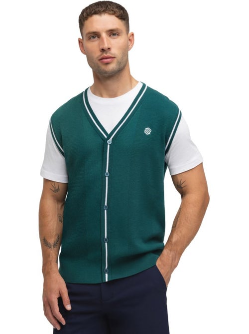 Colete de golfe de malha com decote em v para homem - Kiabi
