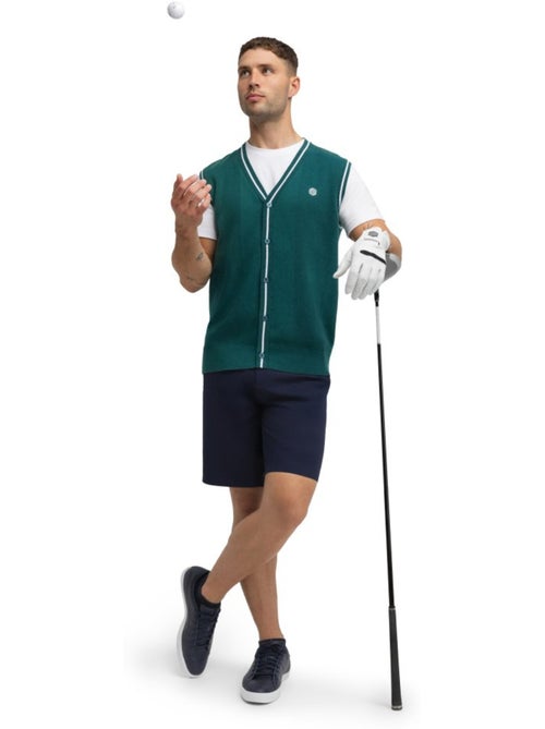 Colete de golfe de malha com decote em v para homem - Kiabi
