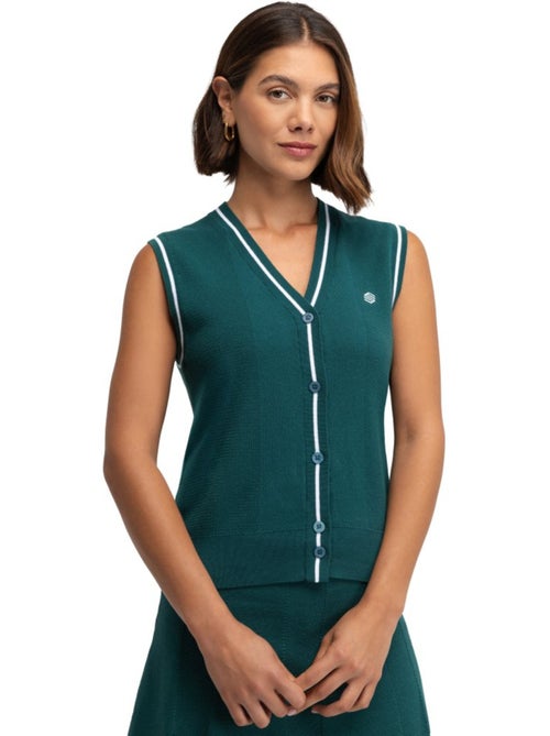 Colete de golfe de malha com decote em v para mulher - Kiabi
