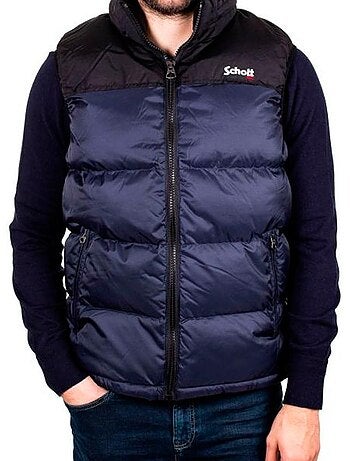 Colete de Homem Schott Utahv Preto/Azul sem Mangas