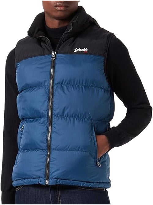 Colete de homem schott utahv preto/azul sem mangas - Kiabi Colete de homem schott utahv preto/azul sem mangas - Kiabi