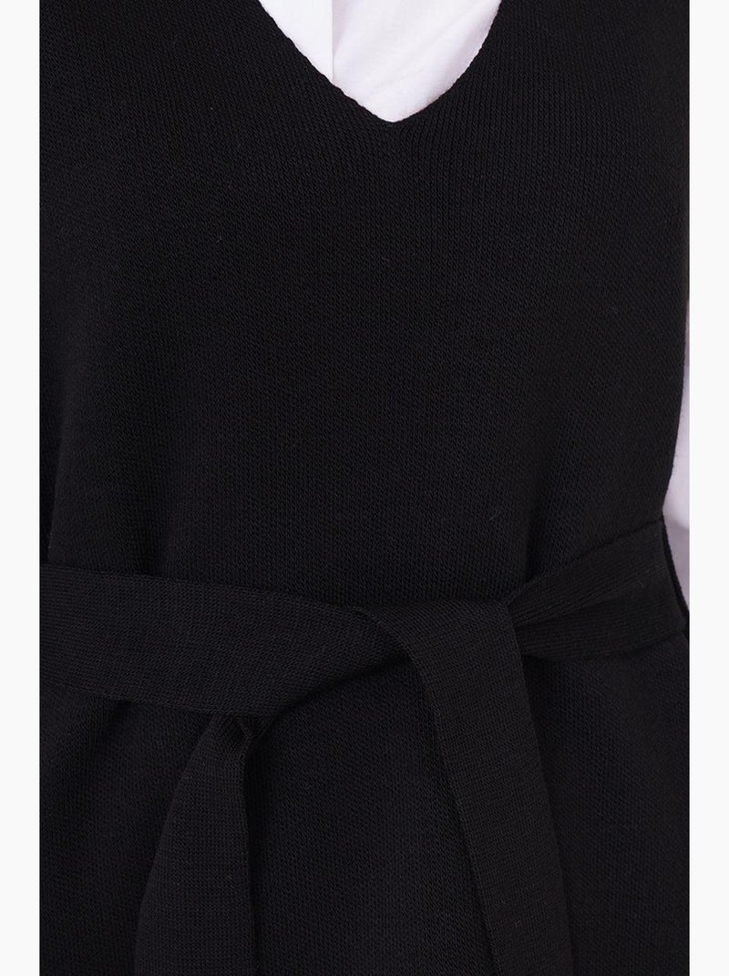 Colete de malha com cinto bdart Preto - Kiabi