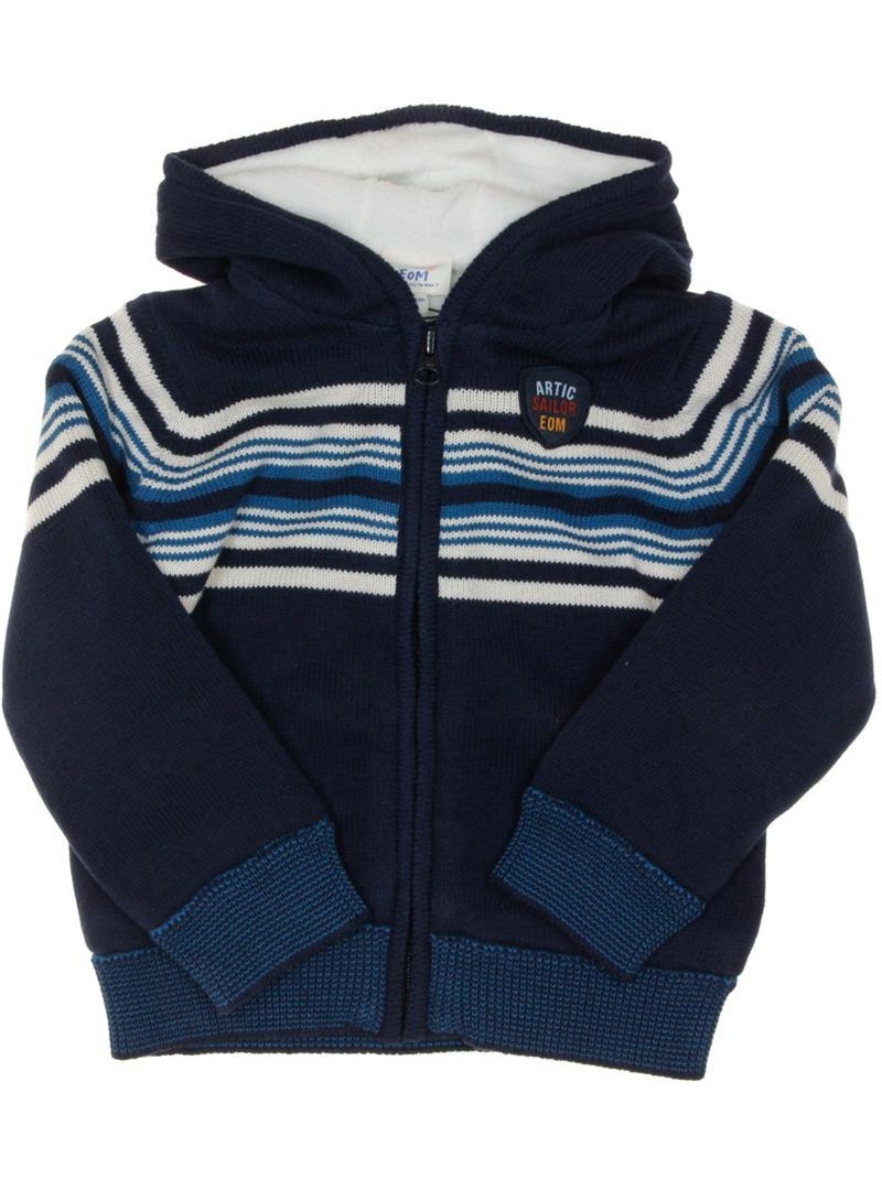 Colete de Malha com Fecho para Menino EOM Vichalkid Azul-marinho - Kiabi