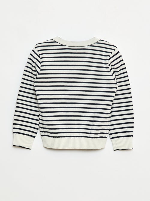 Colete de malha com padrão de marinheiro reversível - Kiabi