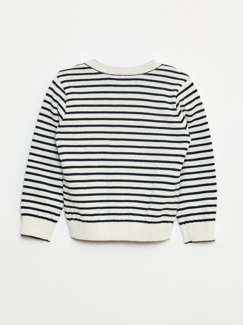 Colete de malha com padrão de marinheiro reversível Azul - Kiabi