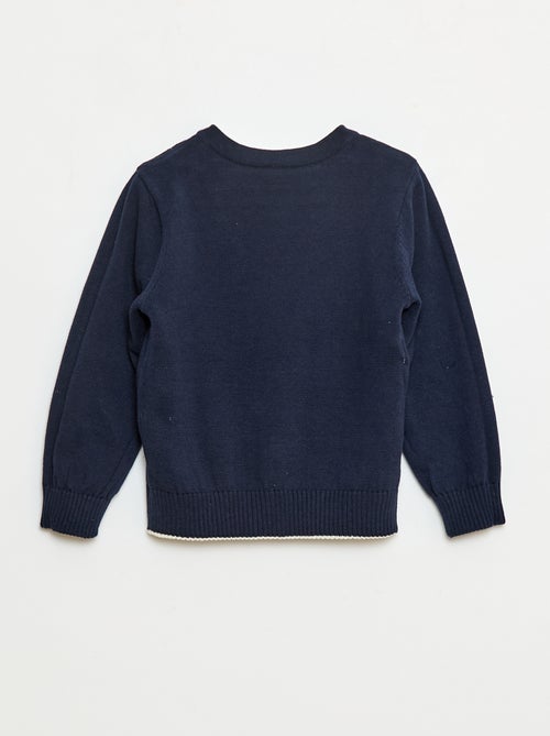 Colete de malha com padrão de marinheiro reversível - Kiabi