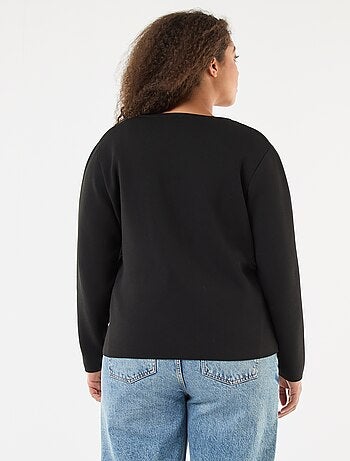 Colete de malha com relevo e botões retro