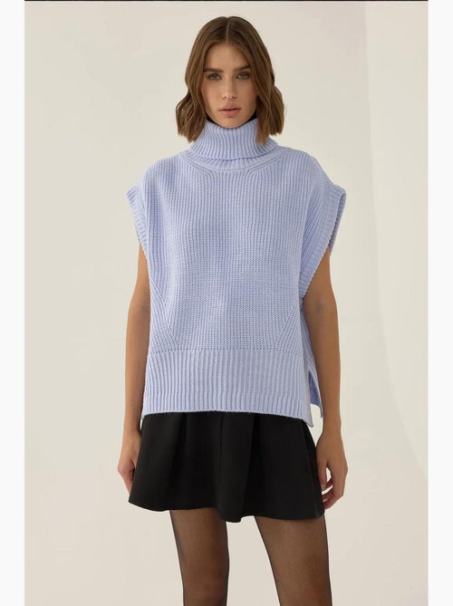 Colete de malha de gola alta relaxed fit hiccup - Kiabi Colete de malha de gola alta relaxed fit hiccup - Kiabi
