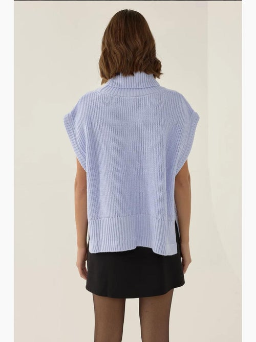 Colete de malha de gola alta relaxed fit hiccup - Kiabi Colete de malha de gola alta relaxed fit hiccup - Kiabi